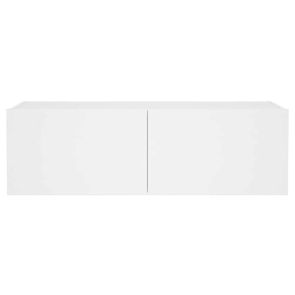 TV-Wandschrank mit LED-Leuchten Weiß 100x35x31 cm