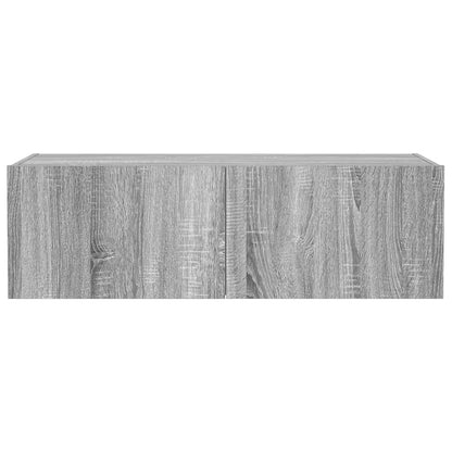 TV-Wandschrank mit LED-Leuchten Grau Sonoma 100x35x31 cm