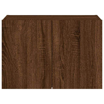 TV-Wandschrank mit LED-Leuchten Braun Eichen-Optik 60x35x41 cm