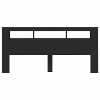 LED-Kopfteil Schwarz 220x18,5x103,5 cm Holzwerkstoff