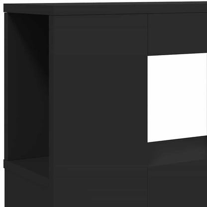 LED-Kopfteil Schwarz 220x18,5x103,5 cm Holzwerkstoff