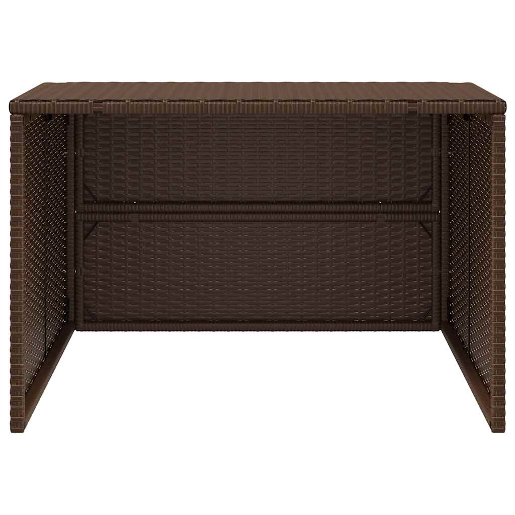 Mähroboter-Garage Braun 86x90x52/57 cm Poly Rattan