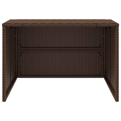 Mähroboter-Garage Braun 86x90x52/57 cm Poly Rattan