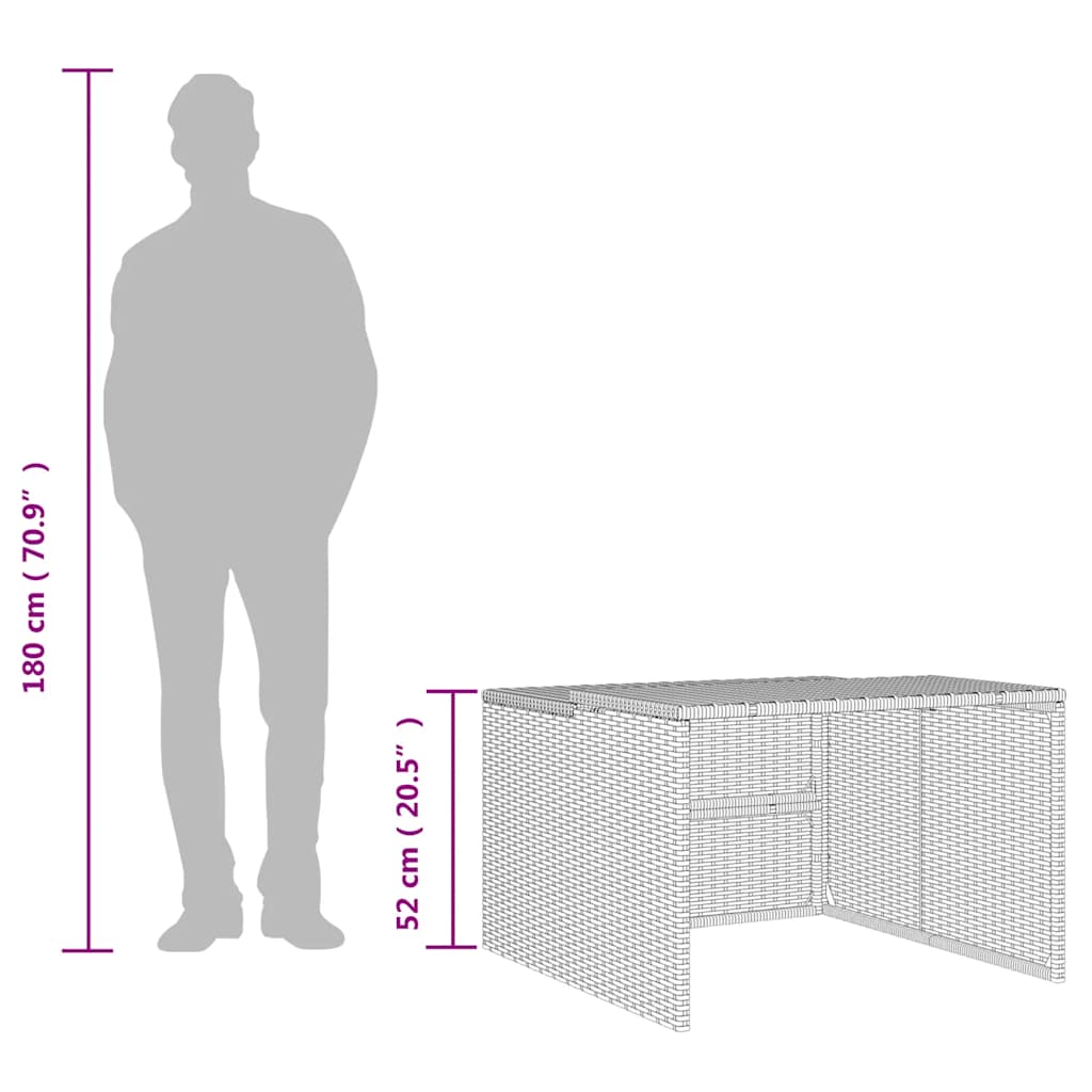 Mähroboter-Garage Braun 86x90x52/57 cm Poly Rattan
