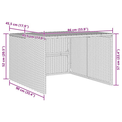 Mähroboter-Garage Grau 86x90x52/57 cm Poly Rattan