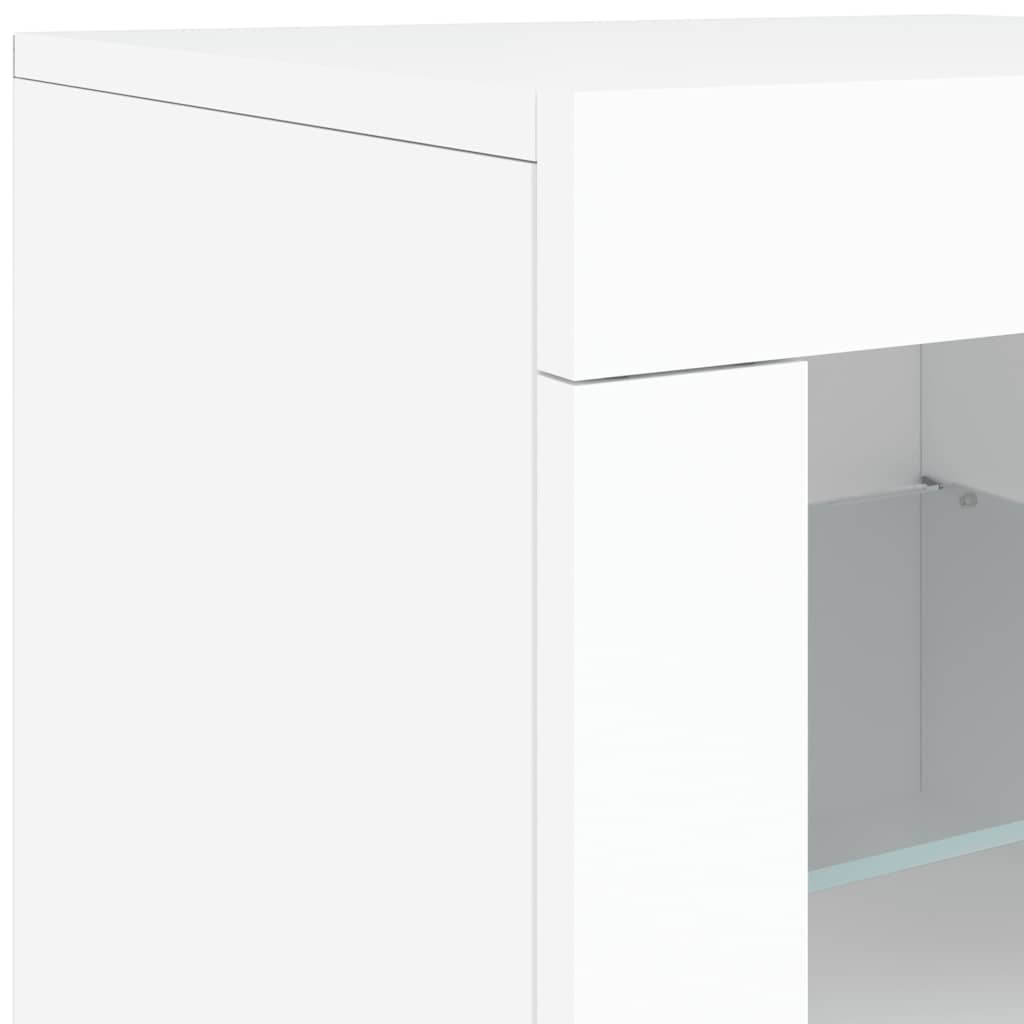 Sideboard mit LED-Leuchten Weiß 181,5x37x67 cm