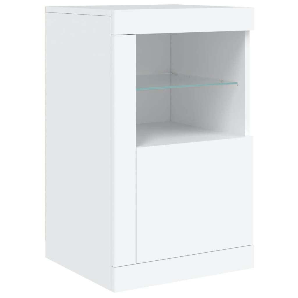 Sideboard mit LED-Leuchten Weiß 164x37x67 cm