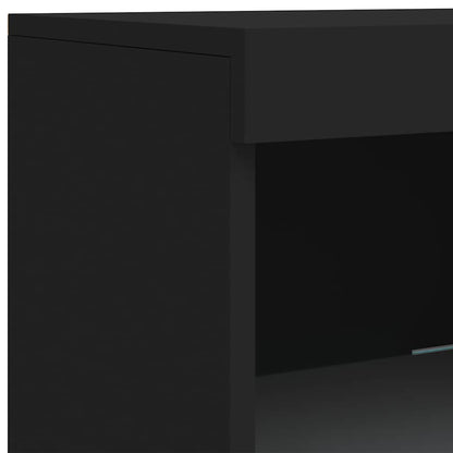 Sideboards mit LED-Leuchten 3 Stk. Schwarz Holzwerkstoff