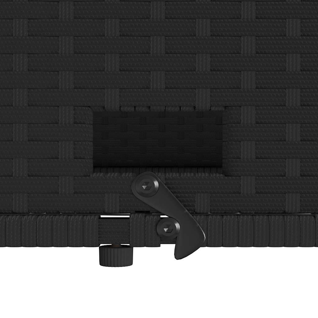 Gartensofa mit Kissen 2-Sitzer Schwarz Poly Rattan&Akazienholz