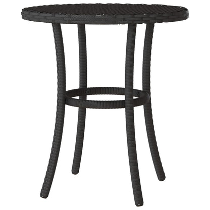 3-tlg. Bistro-Set mit Kissen Schwarz Poly Rattan