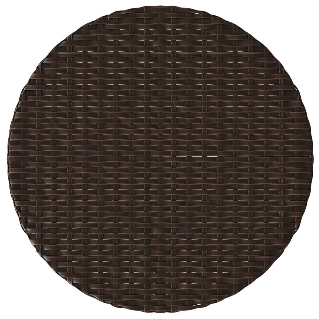 3-tlg. Bistro-Set mit Kissen Braun Poly Rattan