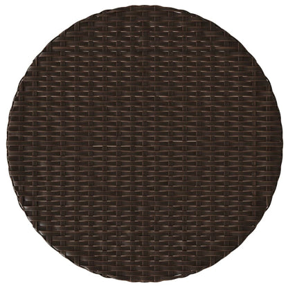 3-tlg. Bistro-Set mit Kissen Braun Poly Rattan