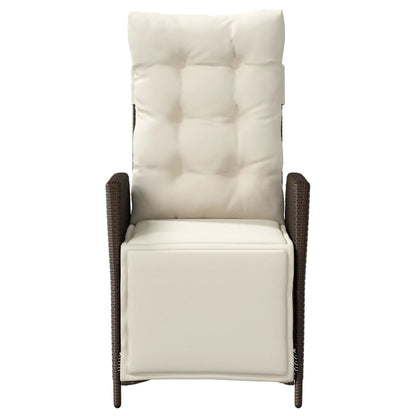 3-tlg. Bistro-Set mit Kissen Braun Poly Rattan