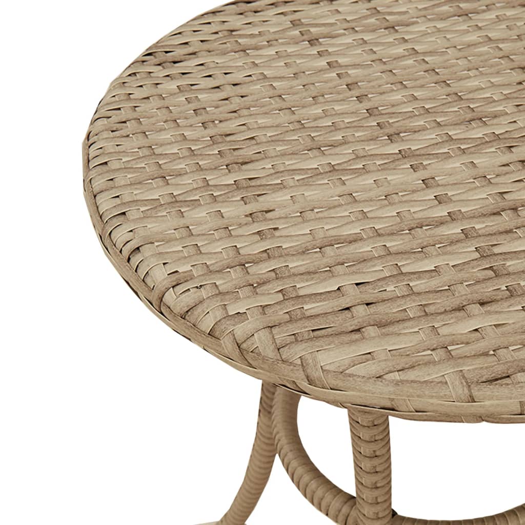 3-tlg. Bistro-Set mit Kissen Beige Poly Rattan