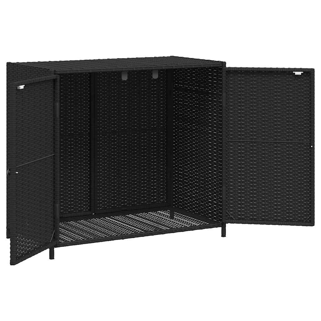 Gartenschrank Schwarz 83x45x76 cm Poly Rattan