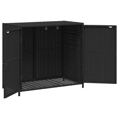 Gartenschrank Schwarz 83x45x76 cm Poly Rattan