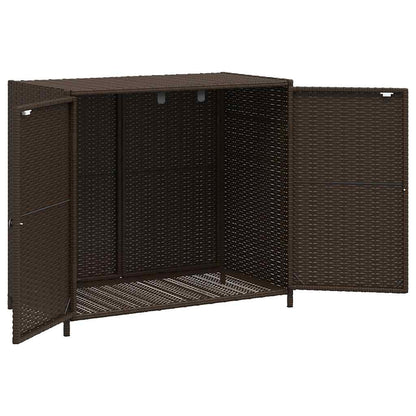 Gartenschrank Braun 83x45x76 cm Poly Rattan
