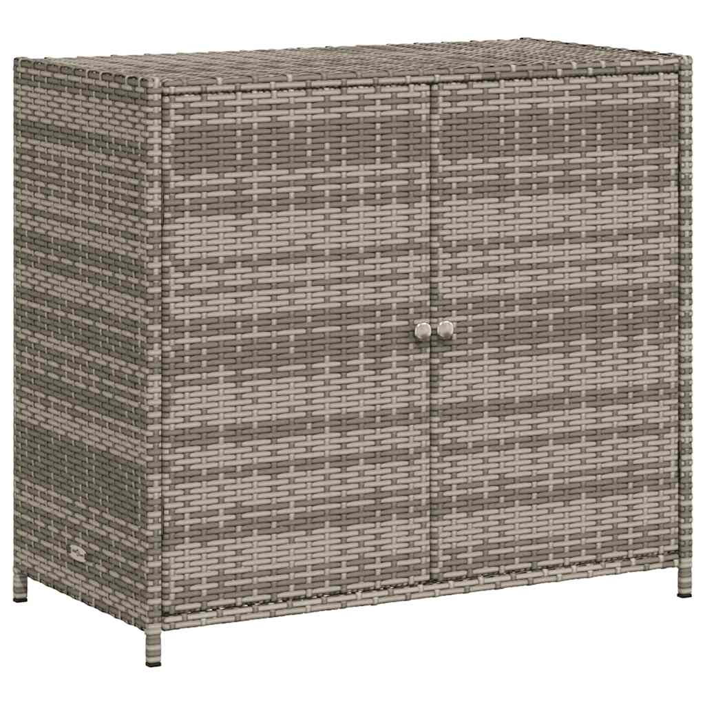 Gartenschrank Grau 83x45x76 cm Poly Rattan