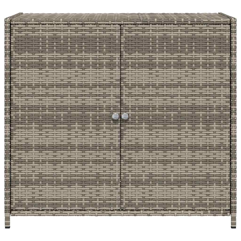 Gartenschrank Grau 83x45x76 cm Poly Rattan
