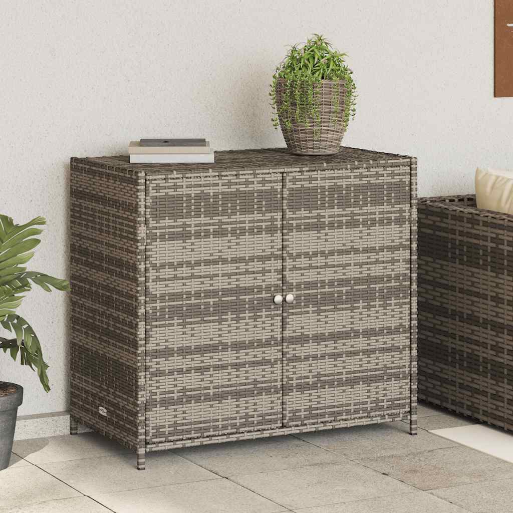 Gartenschrank Grau 83x45x76 cm Poly Rattan