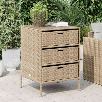Gartenschrank Beige 55x59x80 cm Poly Rattan