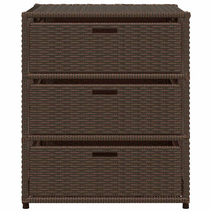 Gartenschrank Braun 55x59x69 cm Poly Rattan