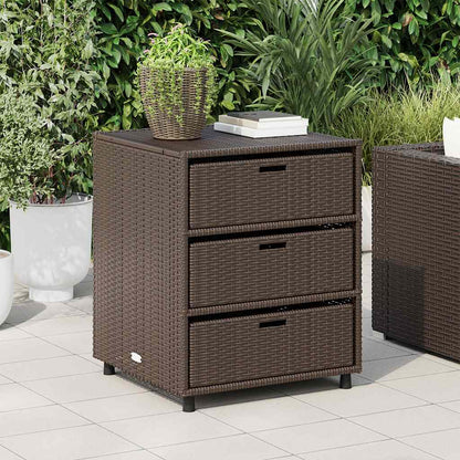 Gartenschrank Braun 55x59x69 cm Poly Rattan