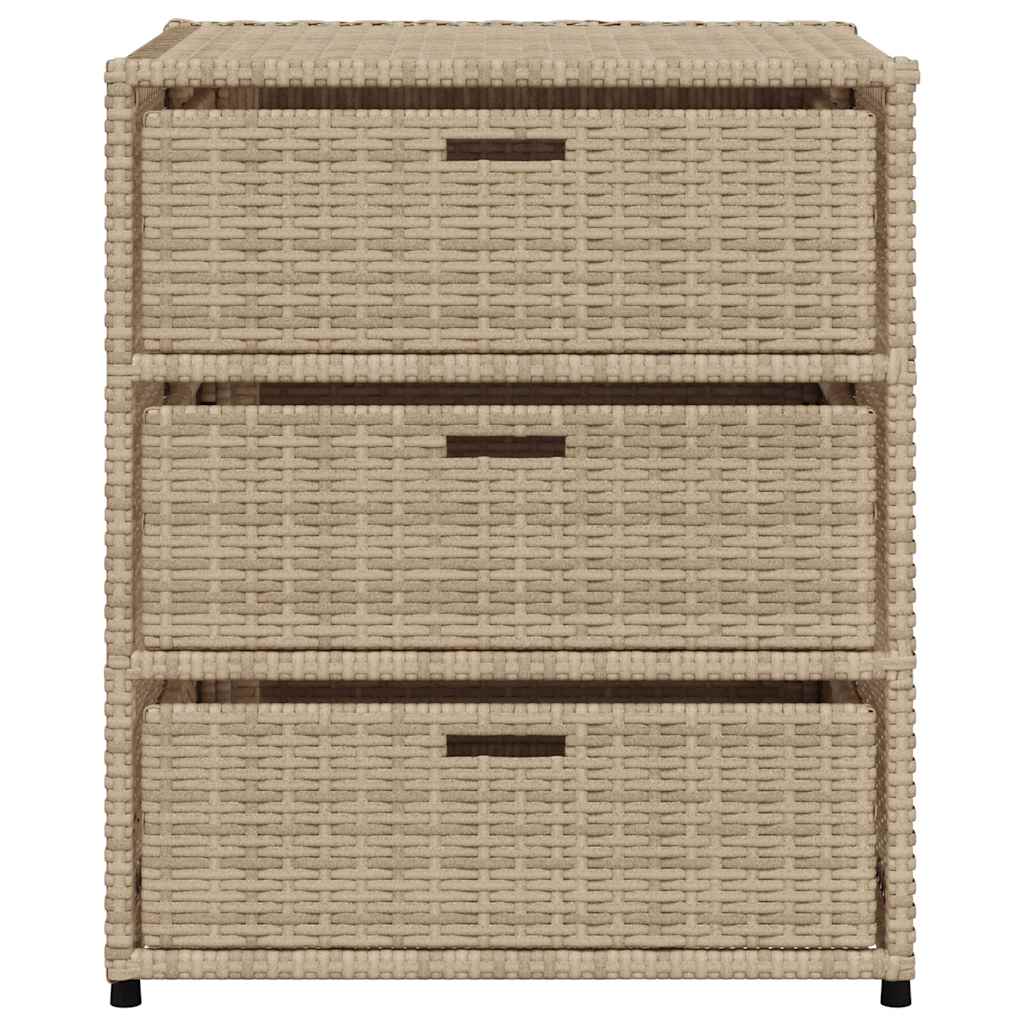 Gartenschrank Beige 55x59x69 cm Poly Rattan