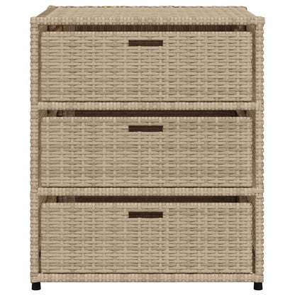 Gartenschrank Beige 55x59x69 cm Poly Rattan
