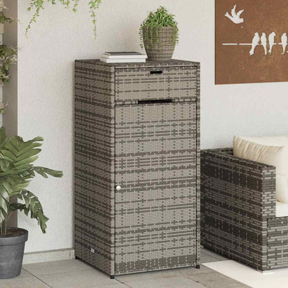 Gartenschrank Grau 55x55x111 cm Poly Rattan