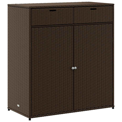 Gartenschrank Braun 105x55x113 cm Poly Rattan
