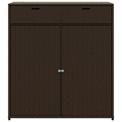 Gartenschrank Braun 105x55x113 cm Poly Rattan