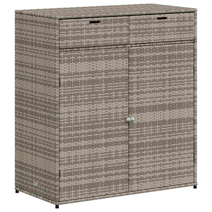 Gartenschrank Grau 105x55x113 cm Poly Rattan
