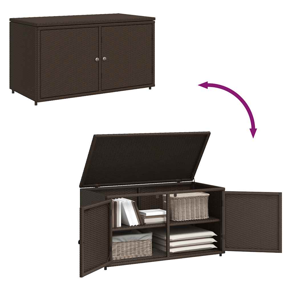 Gartenschrank Braun 110x55x60,5 cm Poly Rattan