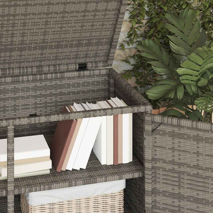 Gartenschrank Grau 110x55x60,5 cm Poly Rattan