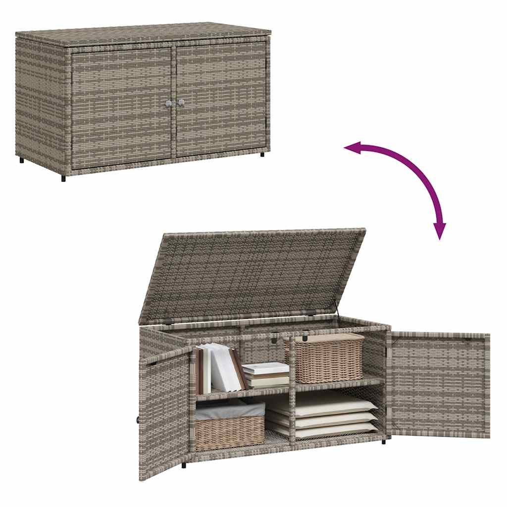 Gartenschrank Grau 110x55x60,5 cm Poly Rattan