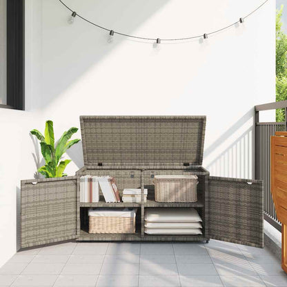 Gartenschrank Grau 110x55x60,5 cm Poly Rattan