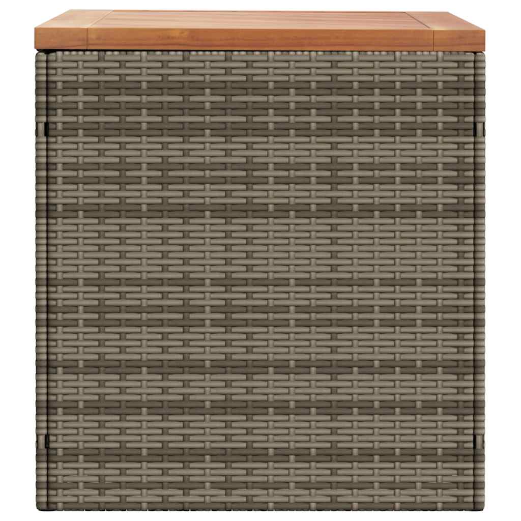 Gartentruhe Grau 110x50x54 cm Poly Rattan Akazienholz