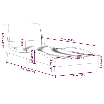 Bettgestell "Dover" Schwarz 90x190 cm Kunstleder