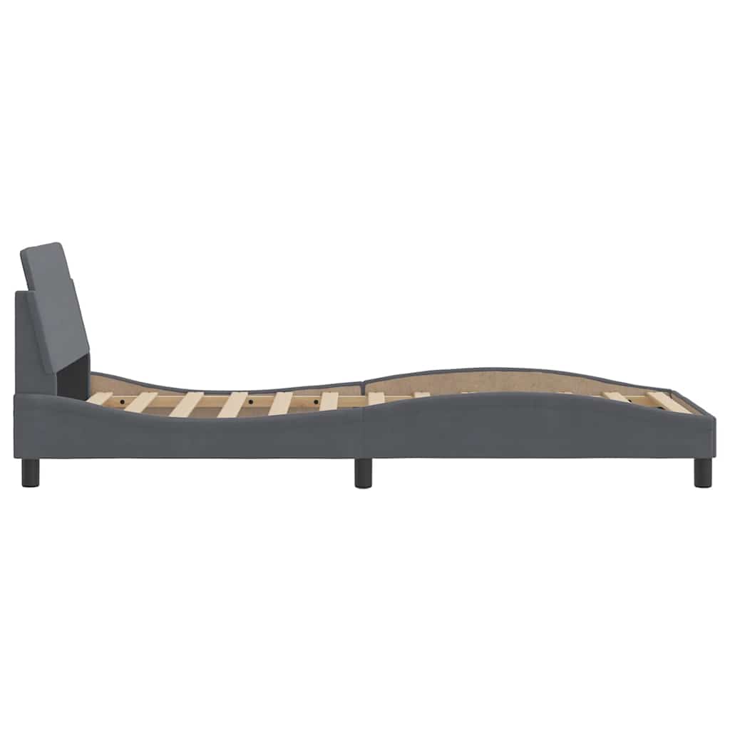 Bettgestell "Dover" Dunkelgrau 90x200 cm Samt