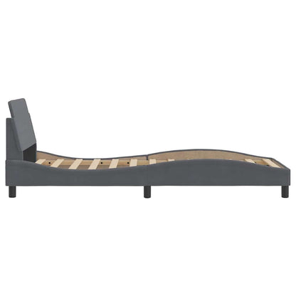 Bettgestell "Dover" Dunkelgrau 90x200 cm Samt