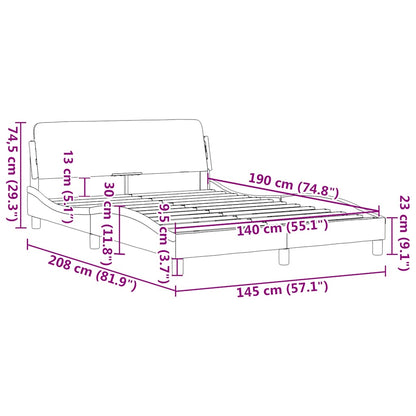 Bettgestell "Dover" Creme 140x190 cm Stoff