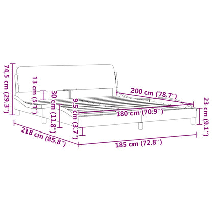 Bettgestell "Dover" Cappuccino-Braun 180x200 cm Kunstleder