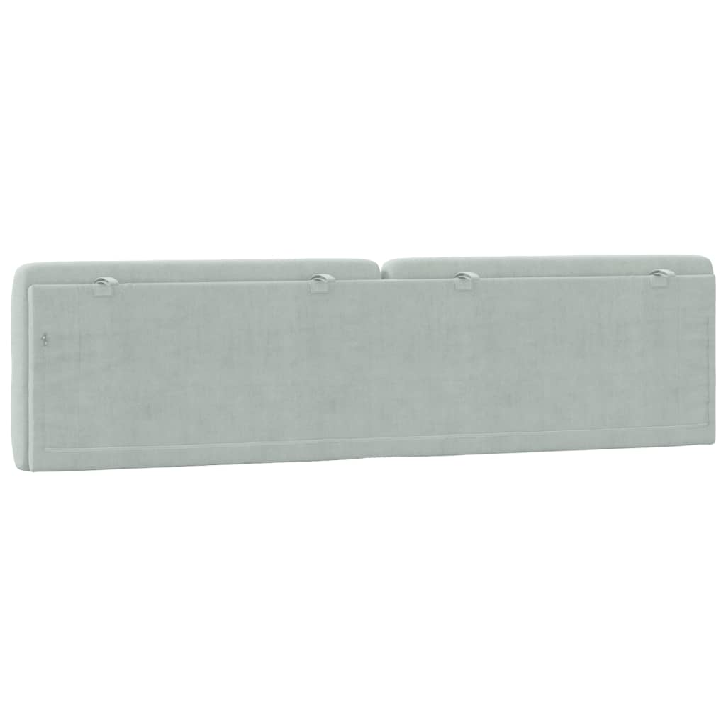 Kopfteil-Kissen Hellgrau 200 cm Samt