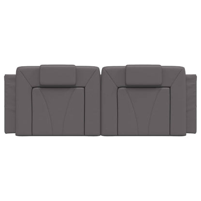 Kopfteil-Kissen "Viana" Grau 140 cm Kunstleder