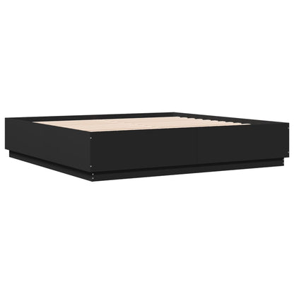 Bettgestell Schwarz 200x200 cm Holzwerkstoff