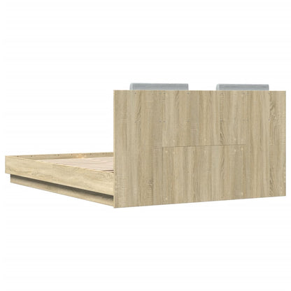 Bettgestell mit Kopfteil Sonoma-Eiche 150x200 cm Holzwerkstoff