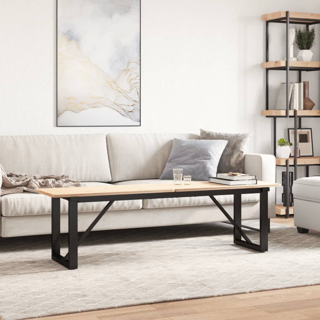 Couchtisch-Gestell in O-Form 140x30x43 cm Stahl