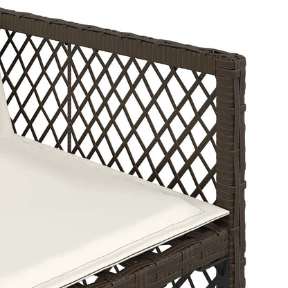9-tlg. Garten-Essgruppe mit Kissen Braun Poly Rattan