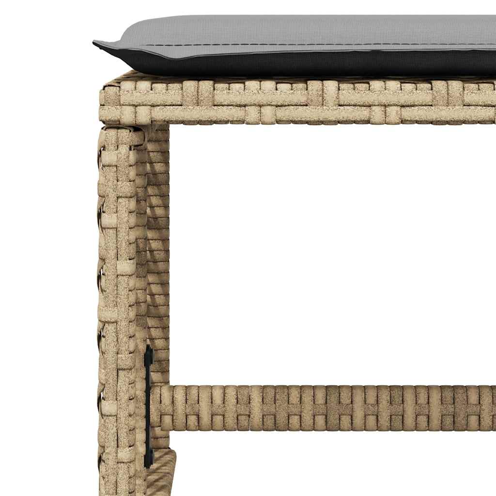 15-tlg. Garten-Essgruppe mit Kissen Beige Poly Rattan